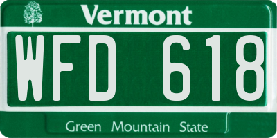VT license plate WFD618