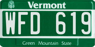 VT license plate WFD619