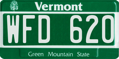 VT license plate WFD620