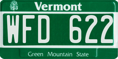 VT license plate WFD622