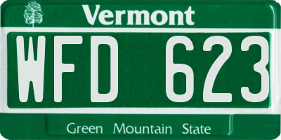 VT license plate WFD623