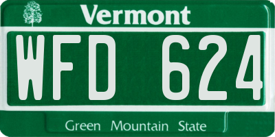 VT license plate WFD624