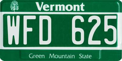 VT license plate WFD625