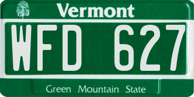 VT license plate WFD627
