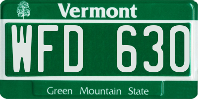 VT license plate WFD630