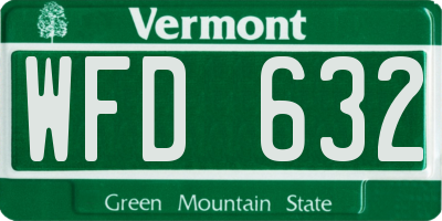 VT license plate WFD632