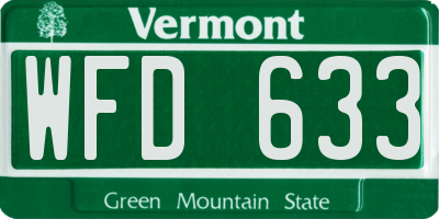 VT license plate WFD633