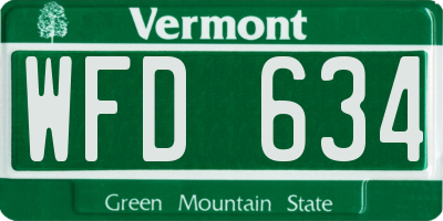 VT license plate WFD634