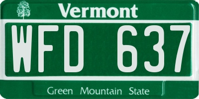 VT license plate WFD637