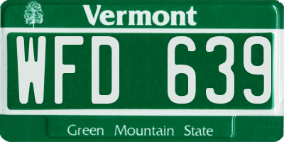 VT license plate WFD639