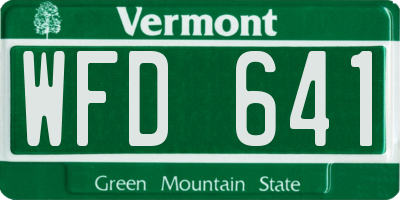 VT license plate WFD641