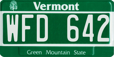 VT license plate WFD642