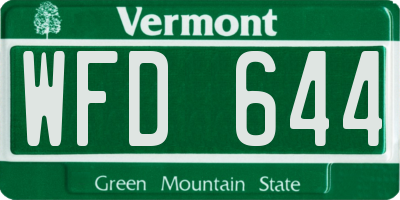 VT license plate WFD644