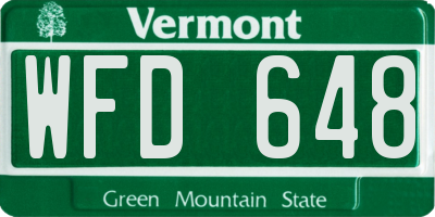 VT license plate WFD648