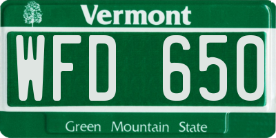 VT license plate WFD650