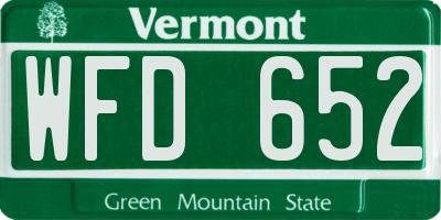 VT license plate WFD652