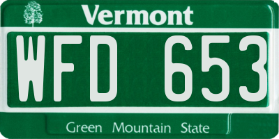 VT license plate WFD653