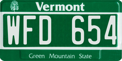 VT license plate WFD654