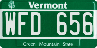 VT license plate WFD656
