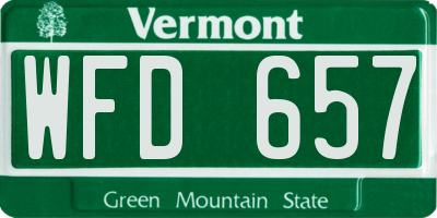 VT license plate WFD657