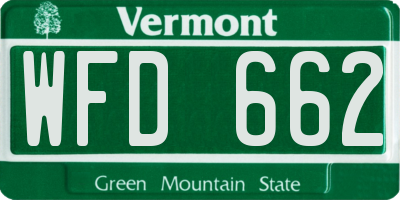 VT license plate WFD662