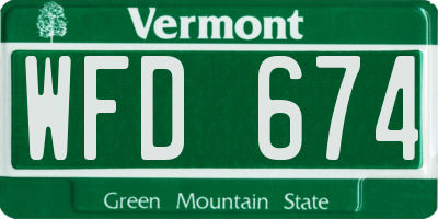 VT license plate WFD674
