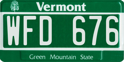 VT license plate WFD676