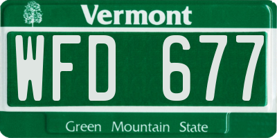 VT license plate WFD677
