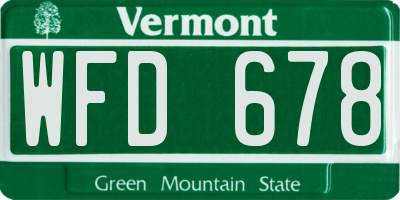 VT license plate WFD678