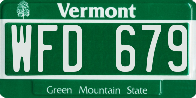 VT license plate WFD679