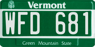 VT license plate WFD681
