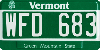 VT license plate WFD683