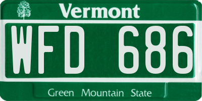 VT license plate WFD686