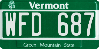 VT license plate WFD687