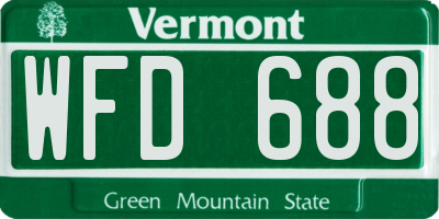VT license plate WFD688
