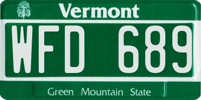 VT license plate WFD689