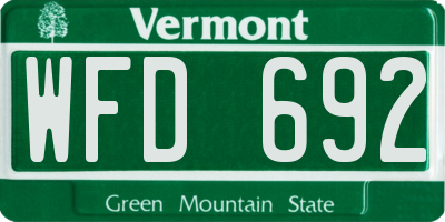 VT license plate WFD692