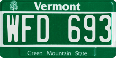 VT license plate WFD693