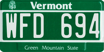 VT license plate WFD694