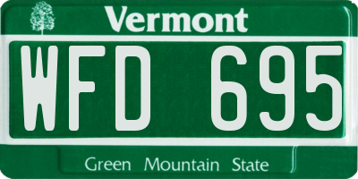 VT license plate WFD695