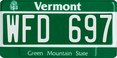 VT license plate WFD697