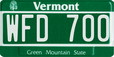 VT license plate WFD700