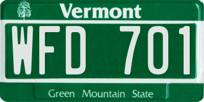 VT license plate WFD701