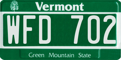 VT license plate WFD702