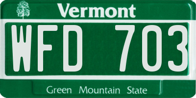 VT license plate WFD703