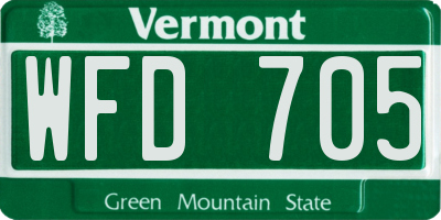 VT license plate WFD705