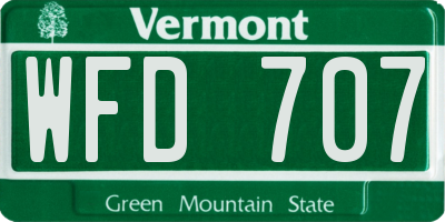 VT license plate WFD707