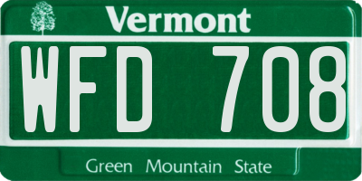 VT license plate WFD708