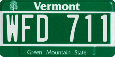 VT license plate WFD711