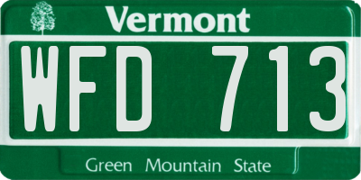 VT license plate WFD713